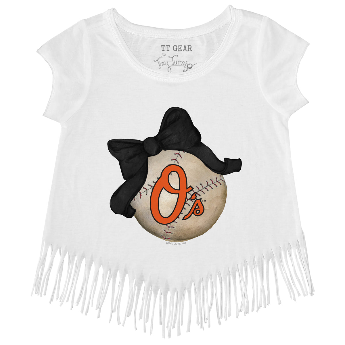 Baltimore Orioles Baseball Bow Fringe Tee
