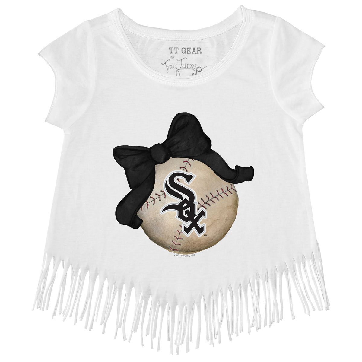 Chicago White Sox Baseball Bow Fringe Tee