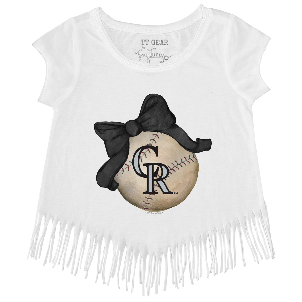 Colorado Rockies Baseball Bow Fringe Tee