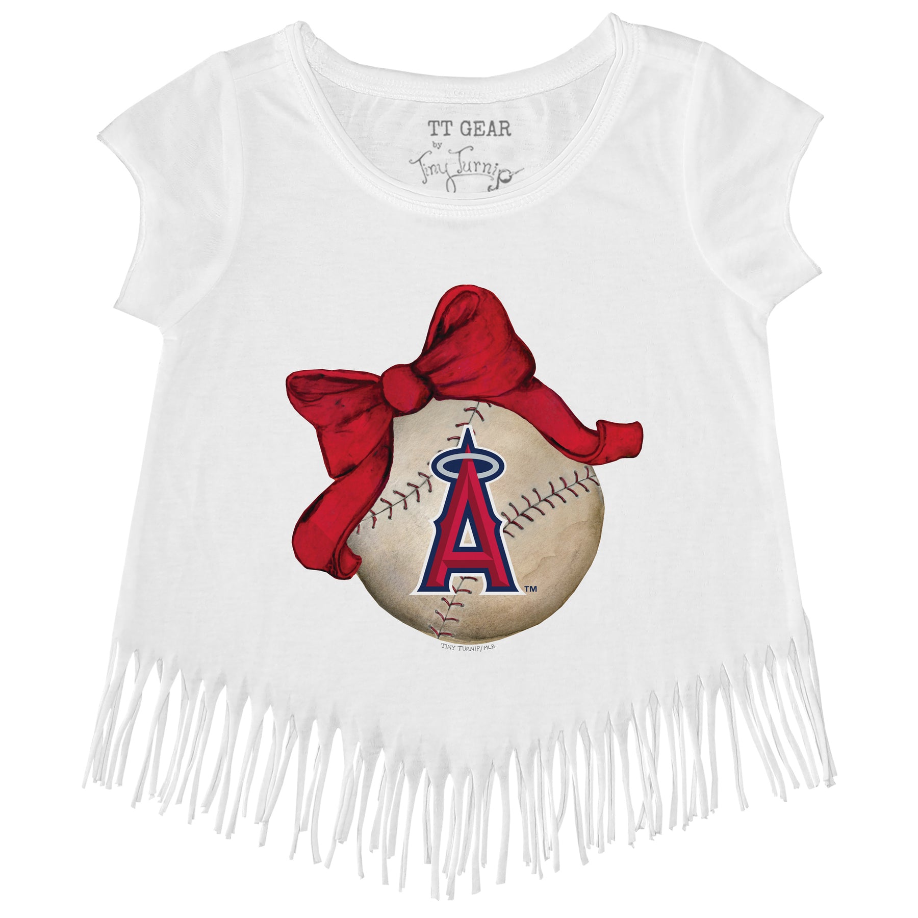 Los Angeles Angels Baseball Bow Fringe Tee