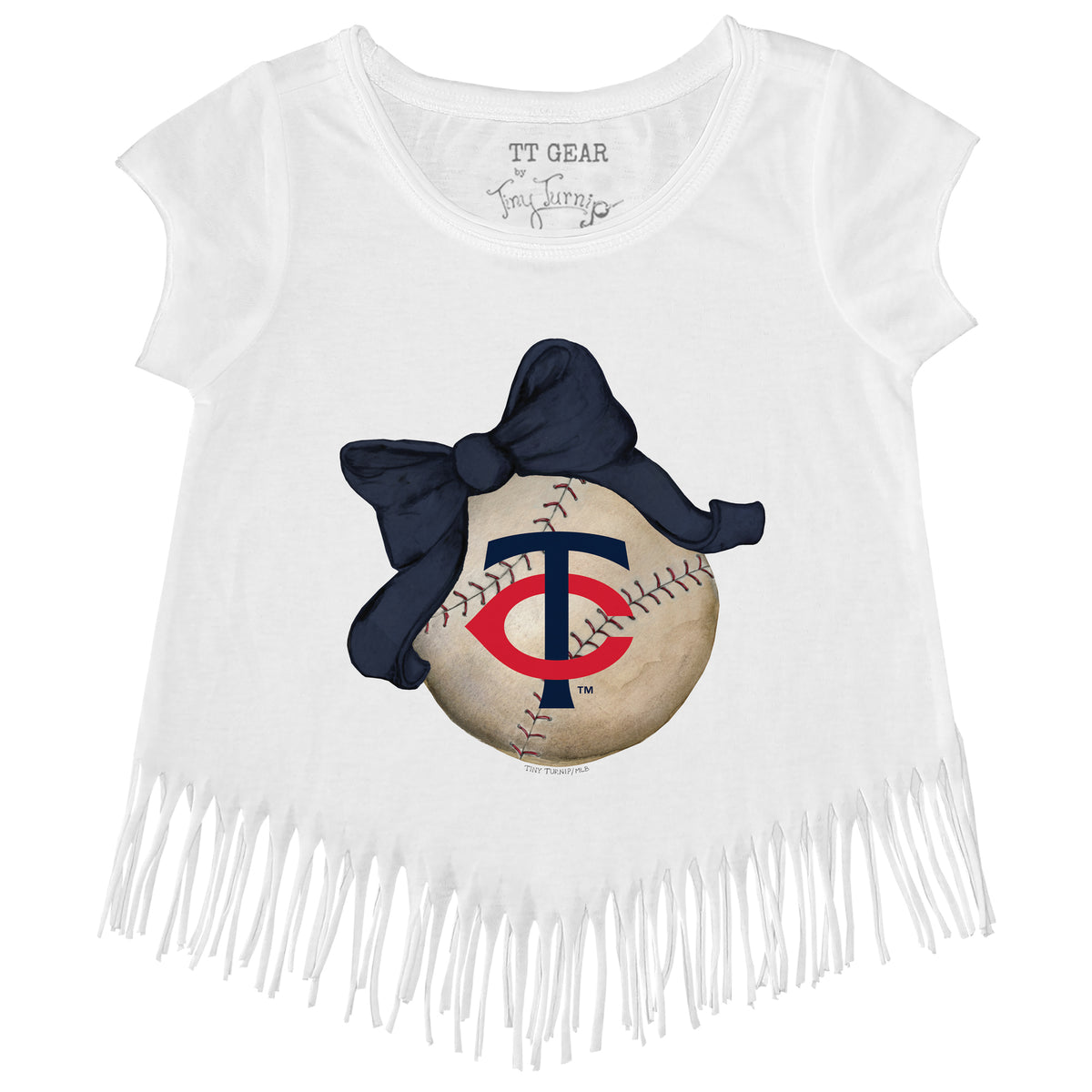 Minnesota Twins Baseball Bow Fringe Tee