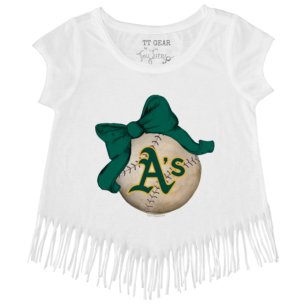 Oakland Athletics Baseball Bow Fringe Tee
