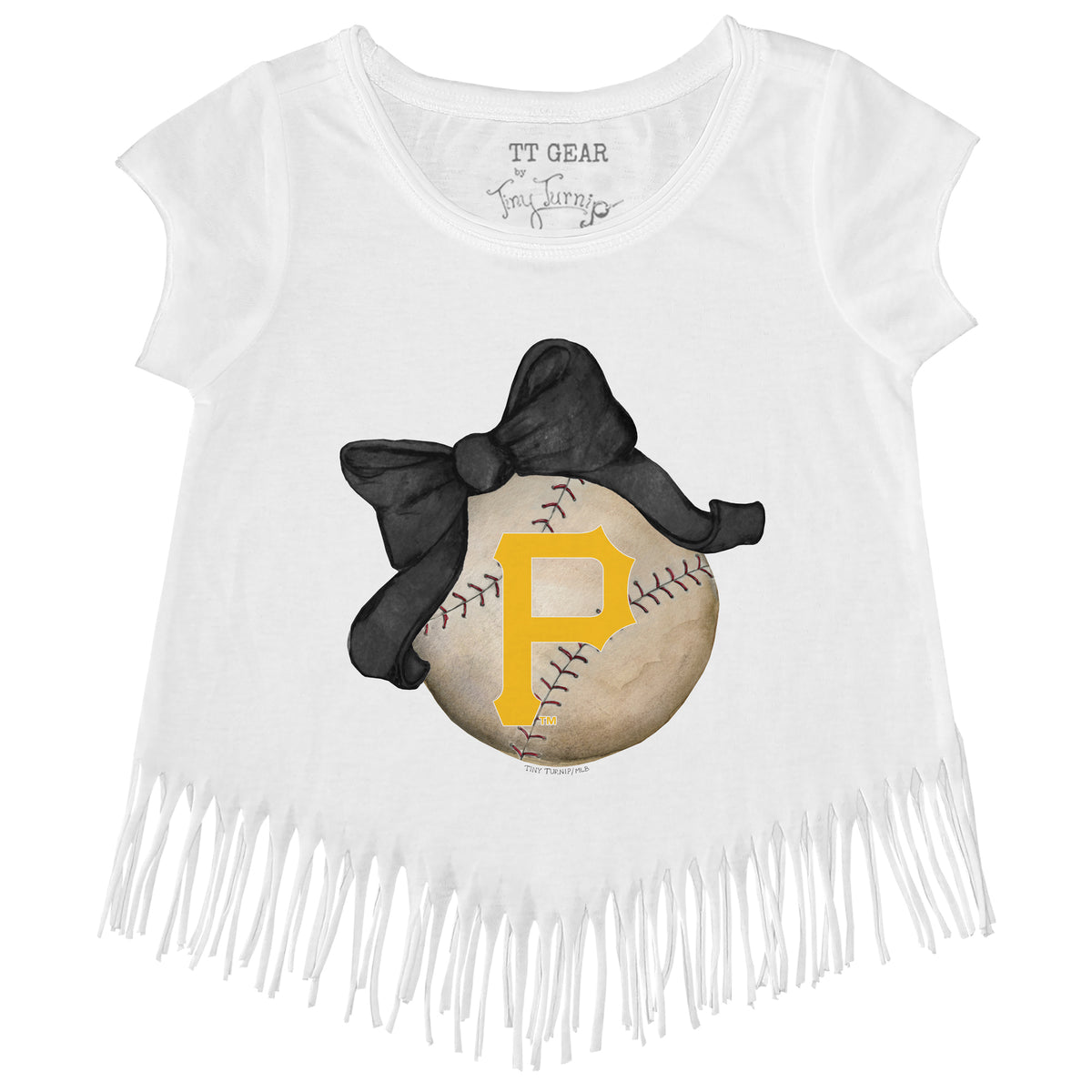 Pittsburgh Pirates Baseball Bow Fringe Tee