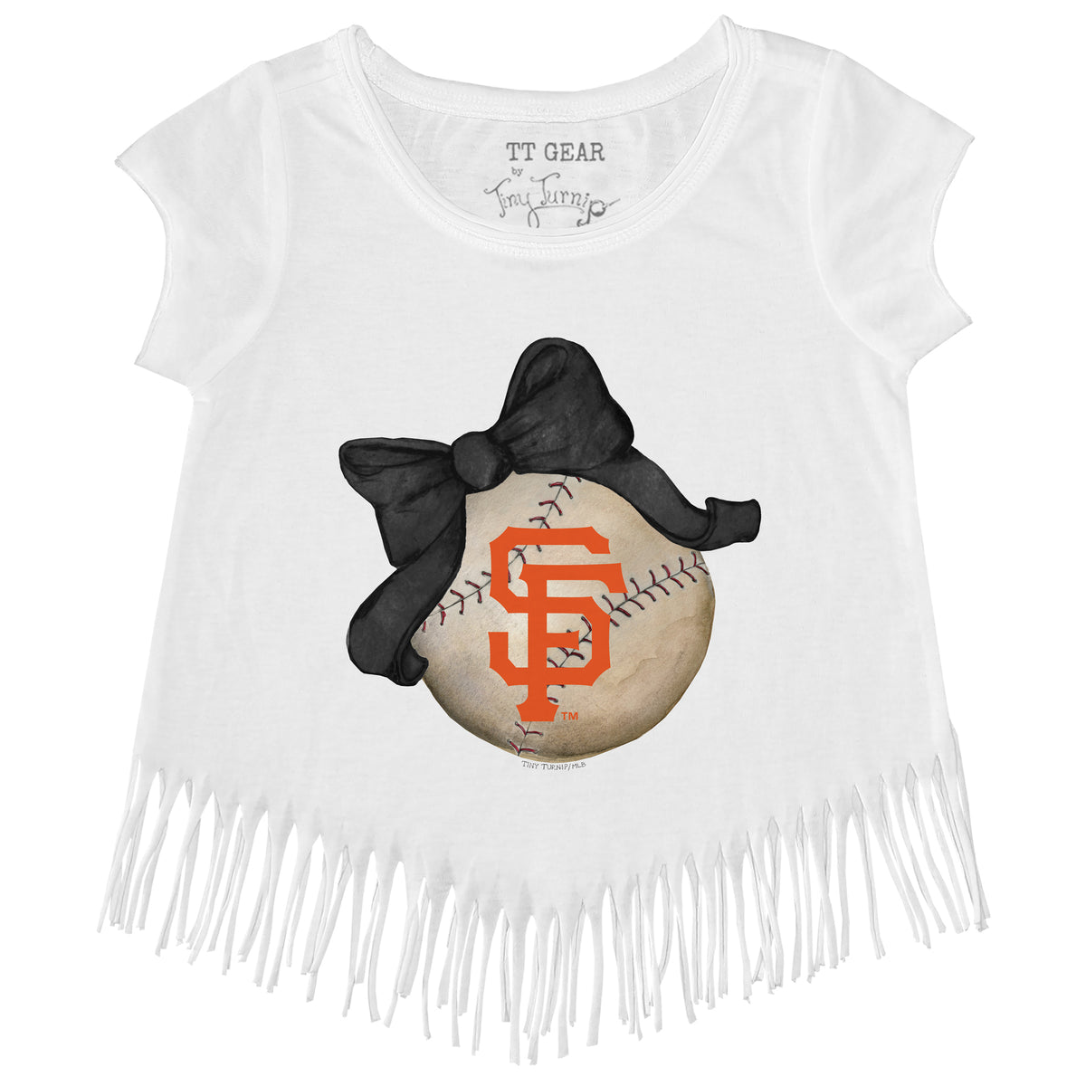 San Francisco Giants Baseball Bow Fringe Tee