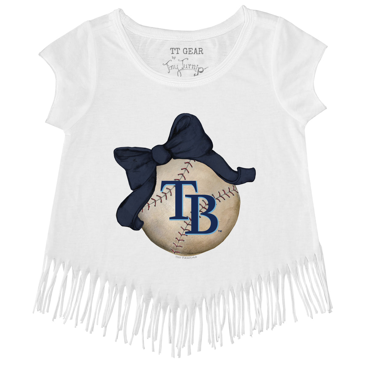 Tampa Bay Rays Baseball Bow Fringe Tee