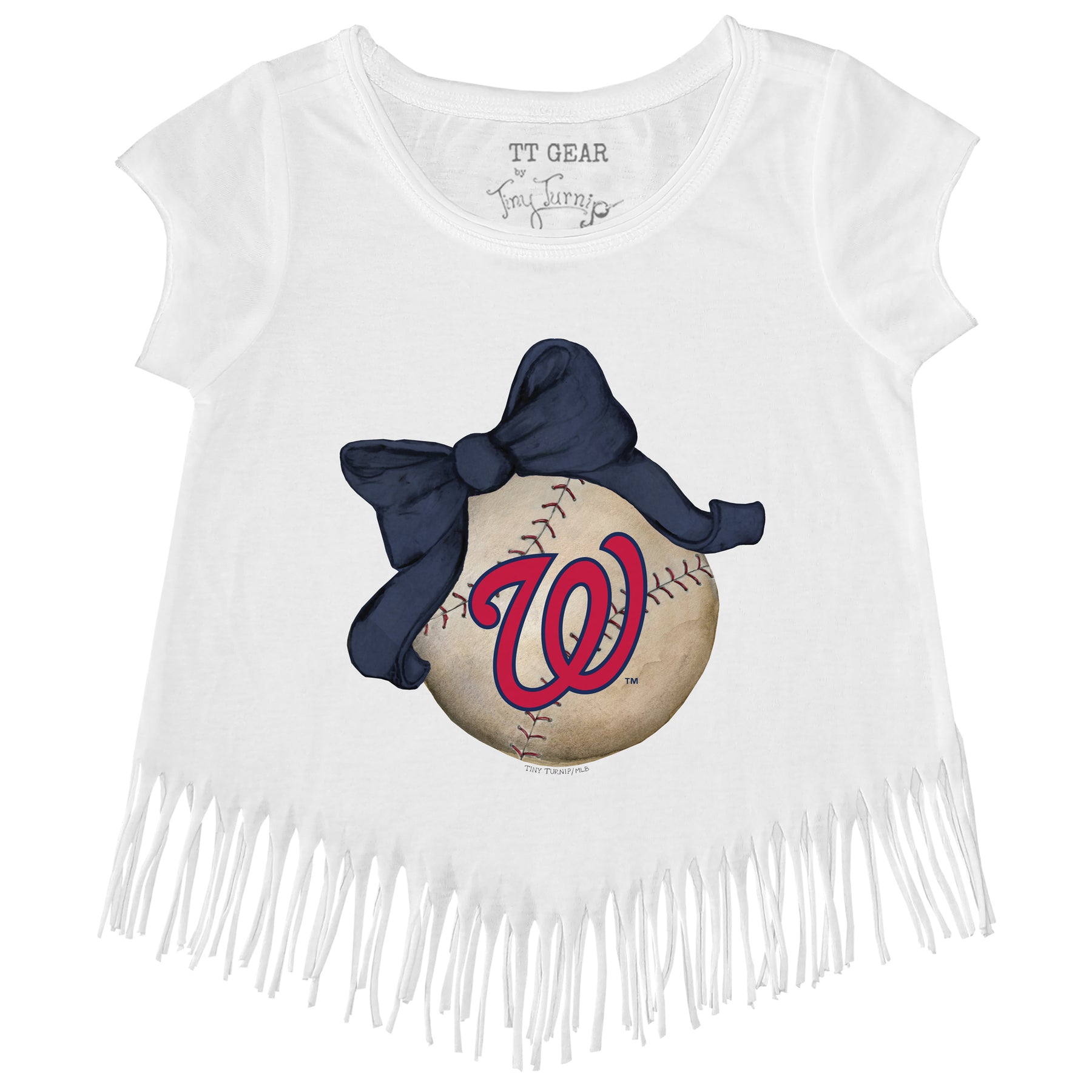 Washington Nationals Baseball Bow Fringe Tee