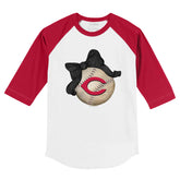 Cincinnati Reds Baseball Bow 3/4 Red Sleeve Raglan