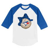 Toronto Blue Jays Baseball Bow 3/4 Royal Blue Sleeve Raglan