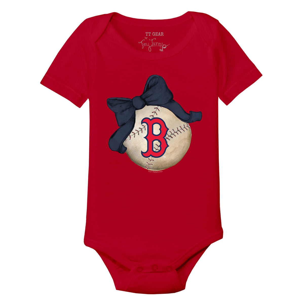 Boston Red Sox Baseball Bow Short Sleeve Snapper
