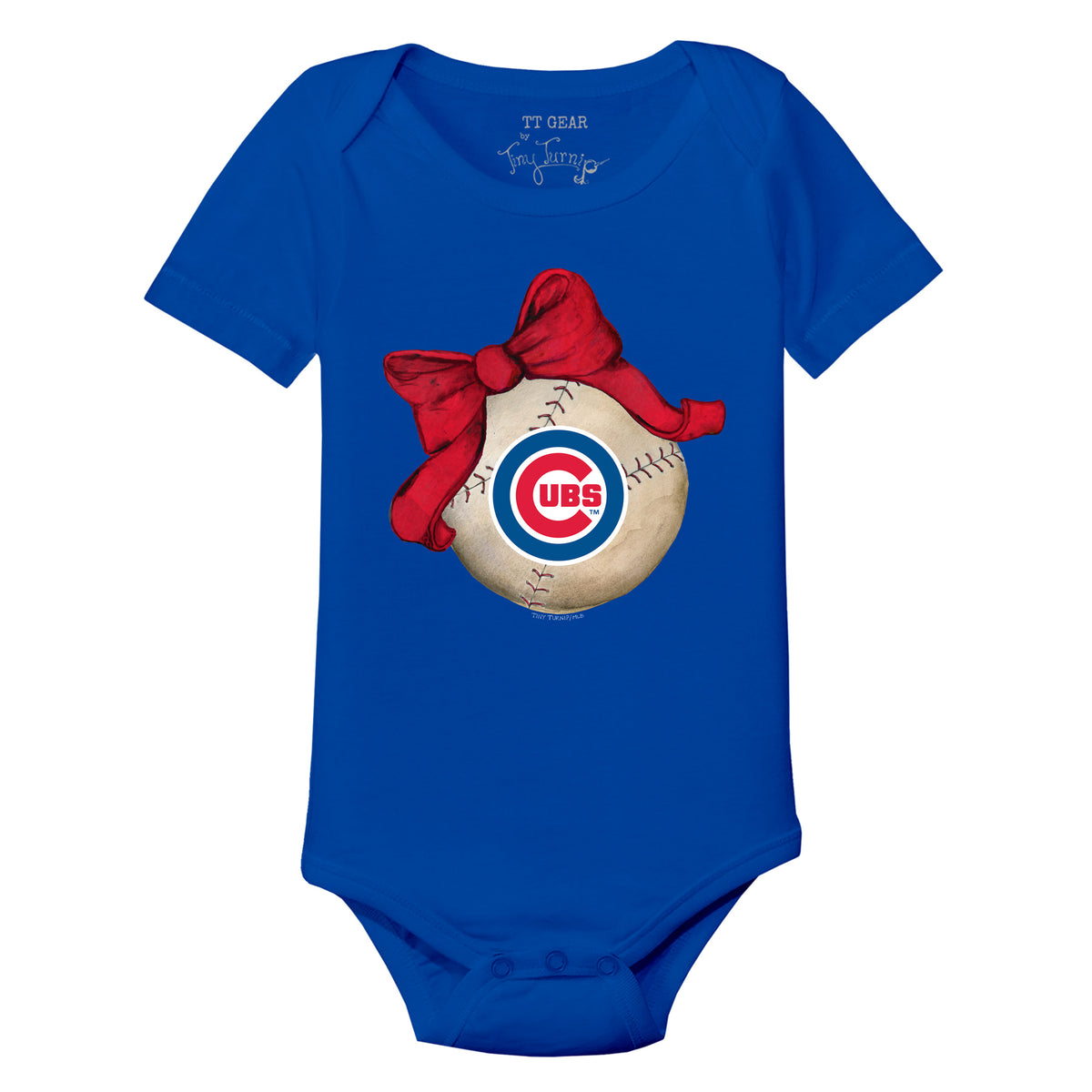 Chicago Cubs Baseball Bow Short Sleeve Snapper