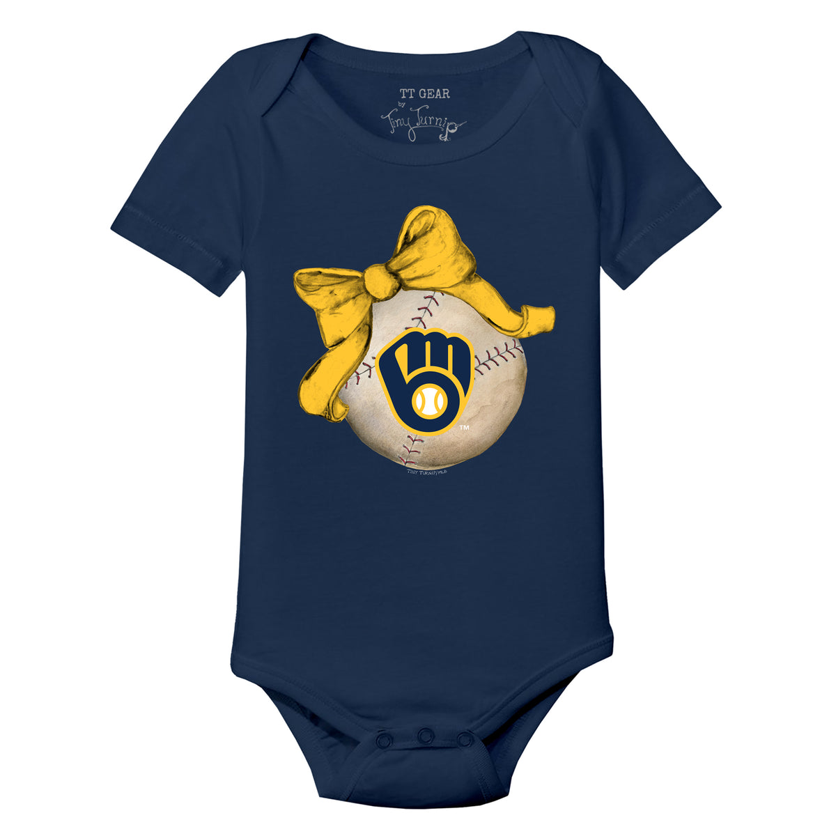Milwaukee Brewers Baseball Bow Short Sleeve Snapper