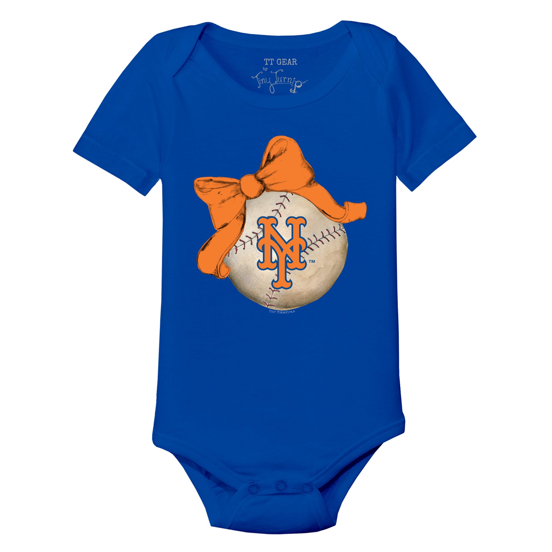 New York Mets Baseball Bow Short Sleeve Snapper