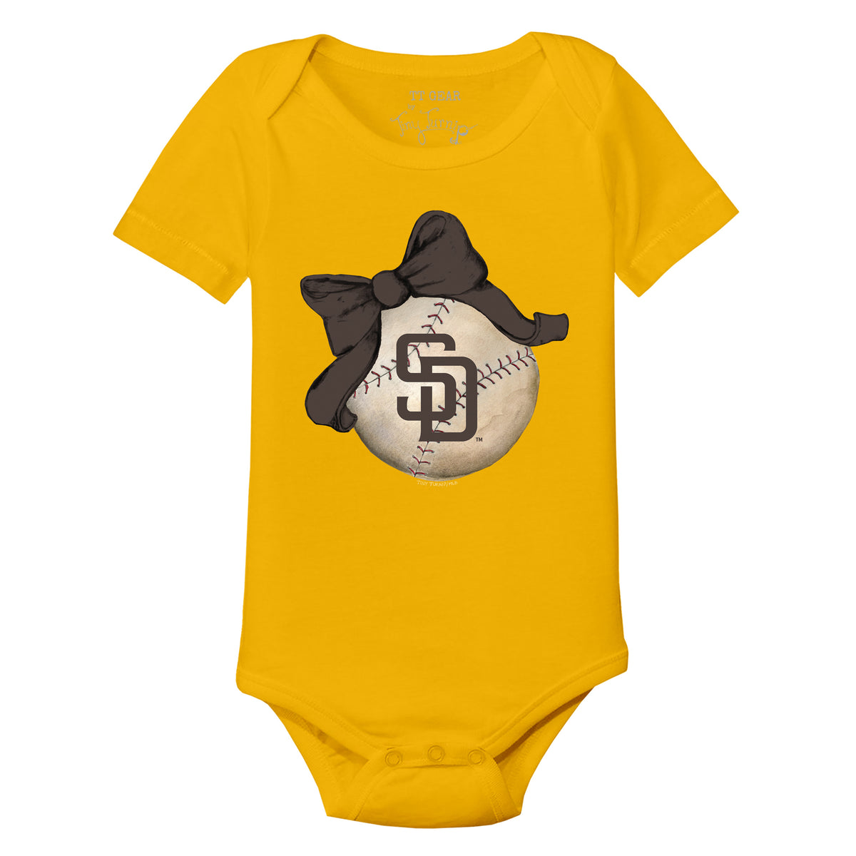 San Diego Padres Baseball Bow Short Sleeve Snapper