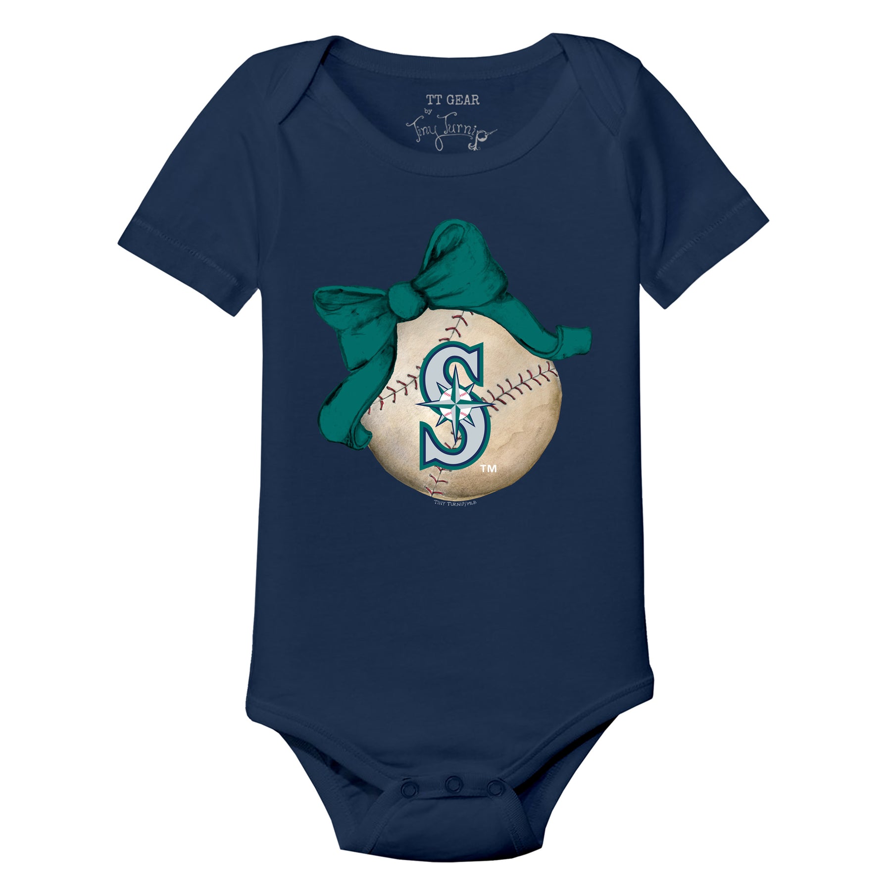 Seattle Mariners Baseball Bow Short Sleeve Snapper