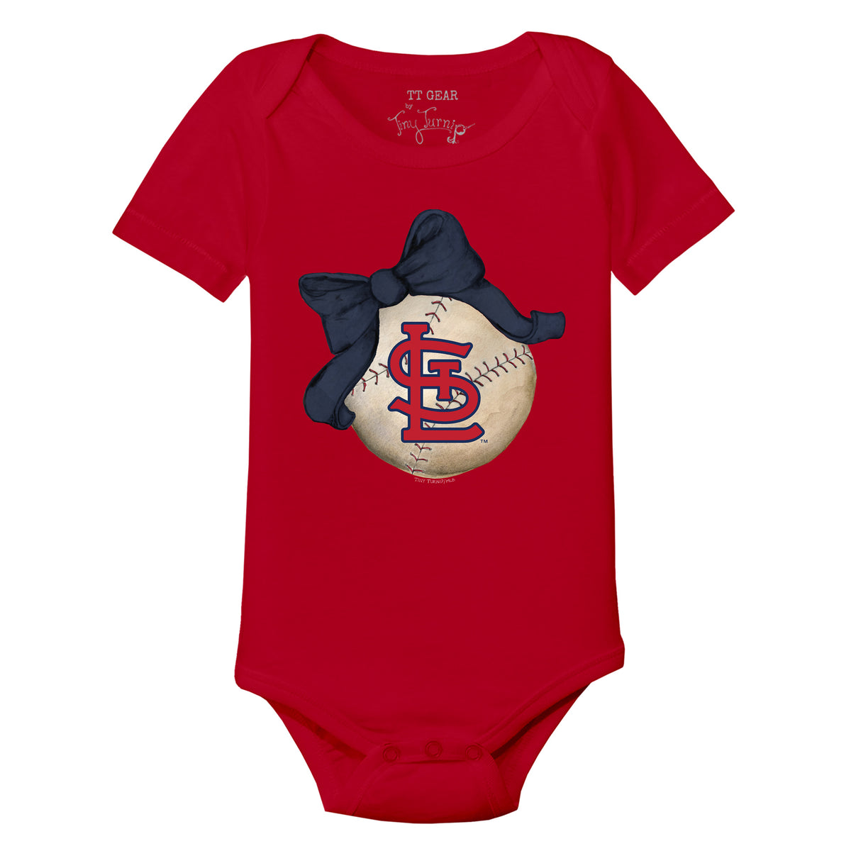 St. Louis Cardinals Baseball Bow Short Sleeve Snapper