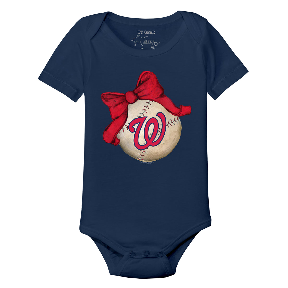 Washington Nationals Baseball Bow Short Sleeve Snapper