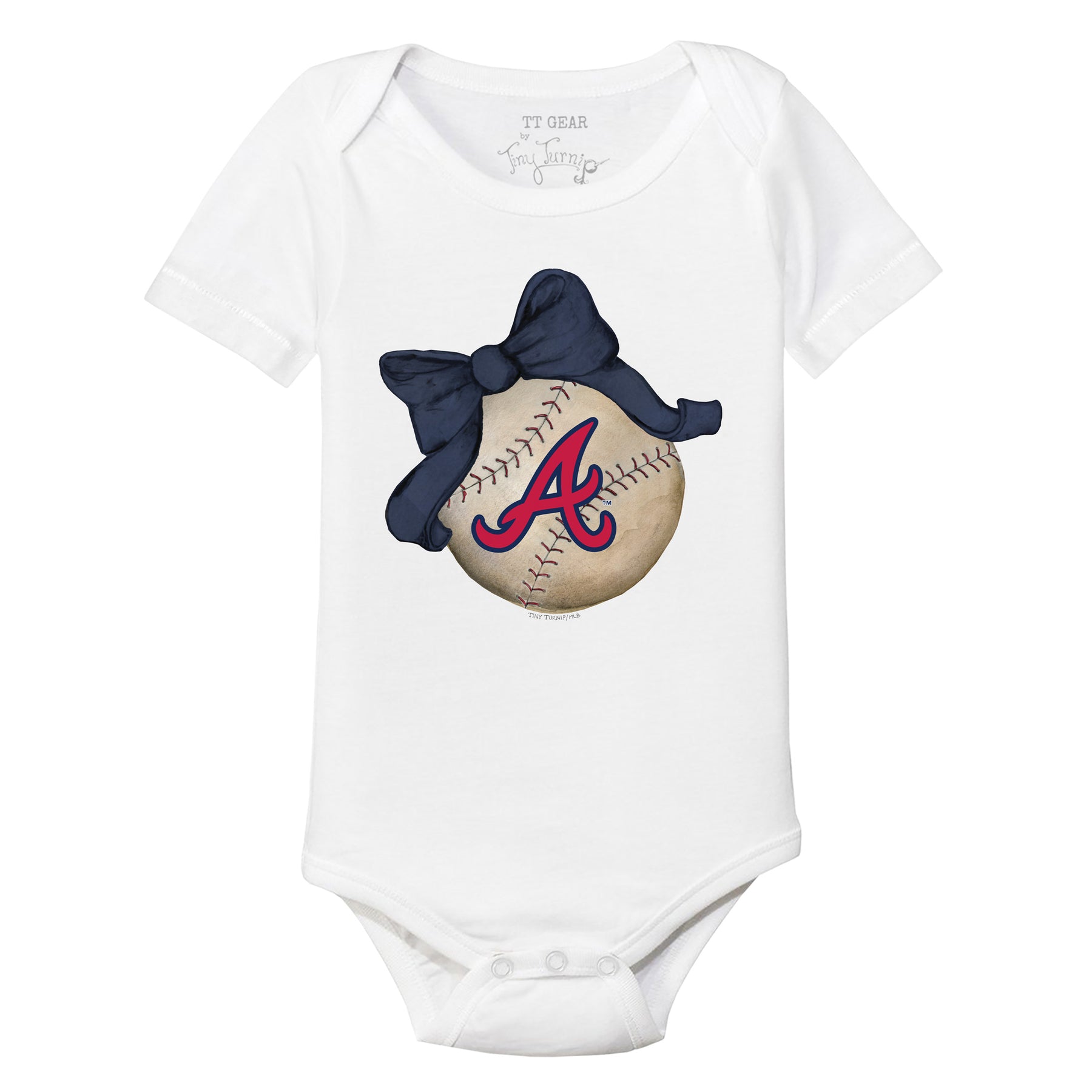 Atlanta Braves Baseball Bow Short Sleeve Snapper