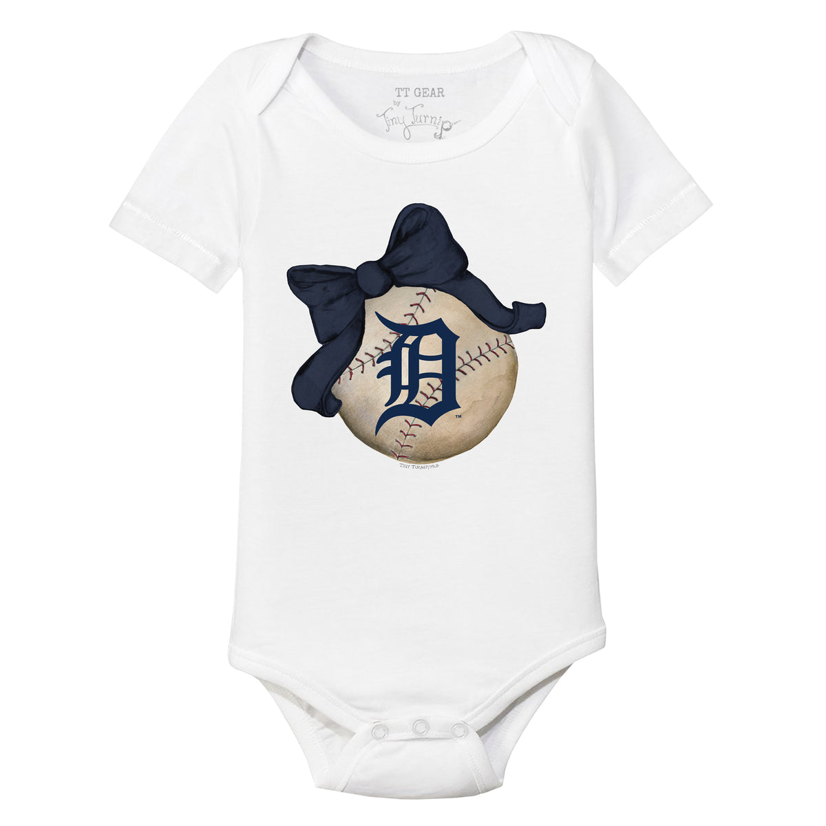 Detroit Tigers Baseball Bow Short Sleeve Snapper