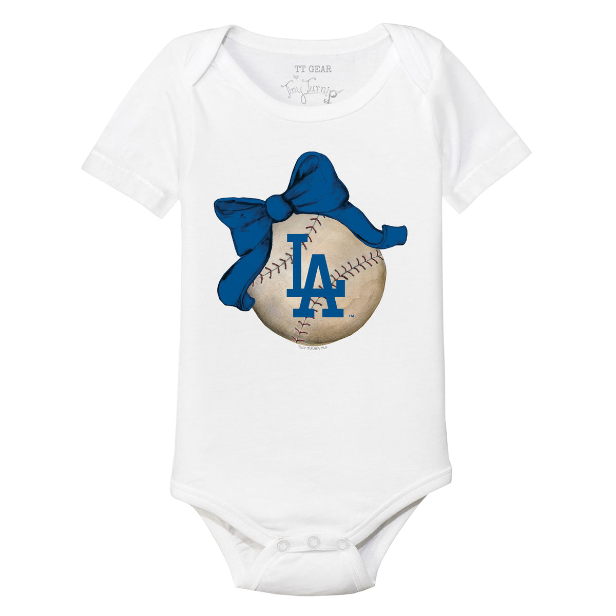 Los Angeles Dodgers Baseball Bow Short Sleeve Snapper