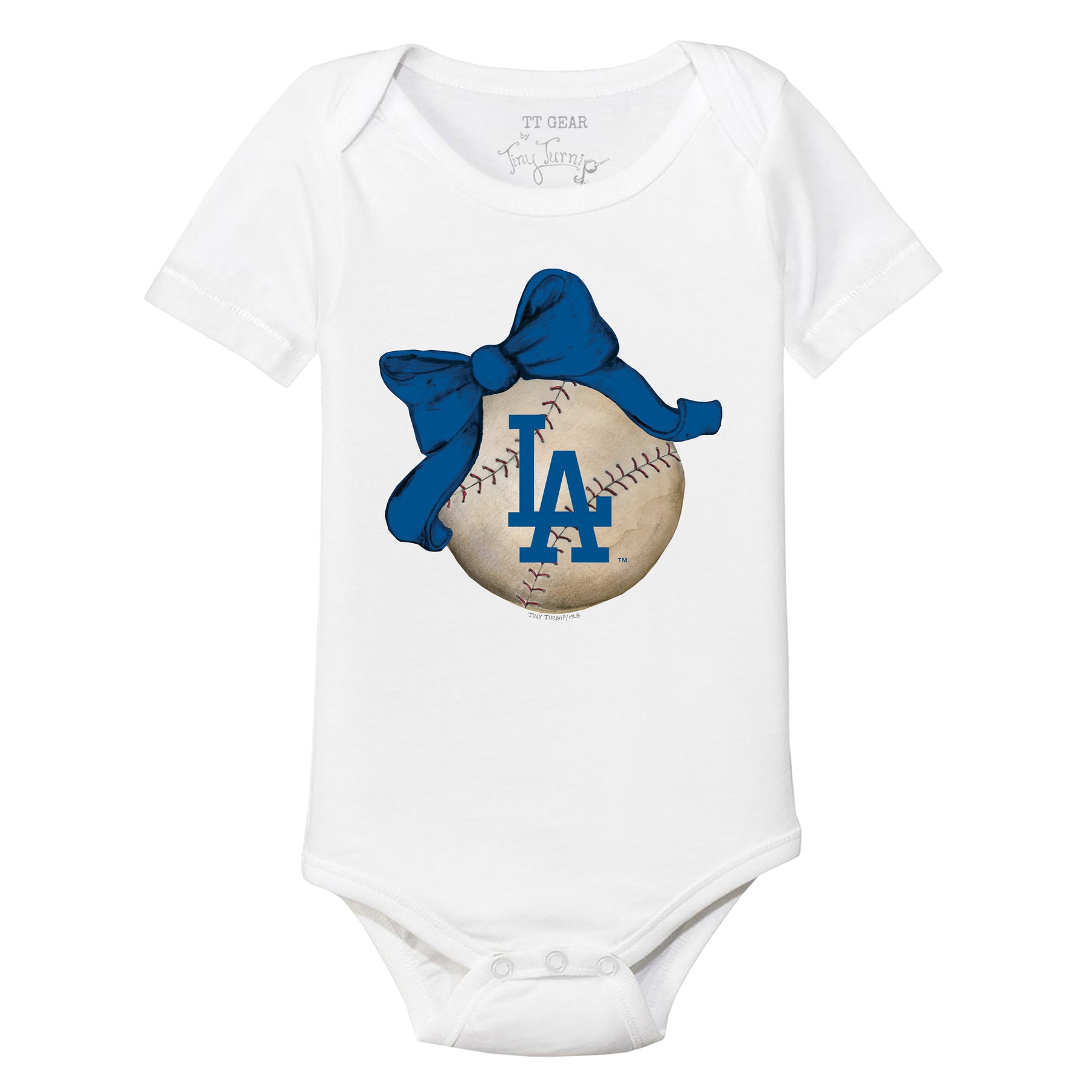 Los Angeles Dodgers Baseball Bow Short Sleeve Snapper