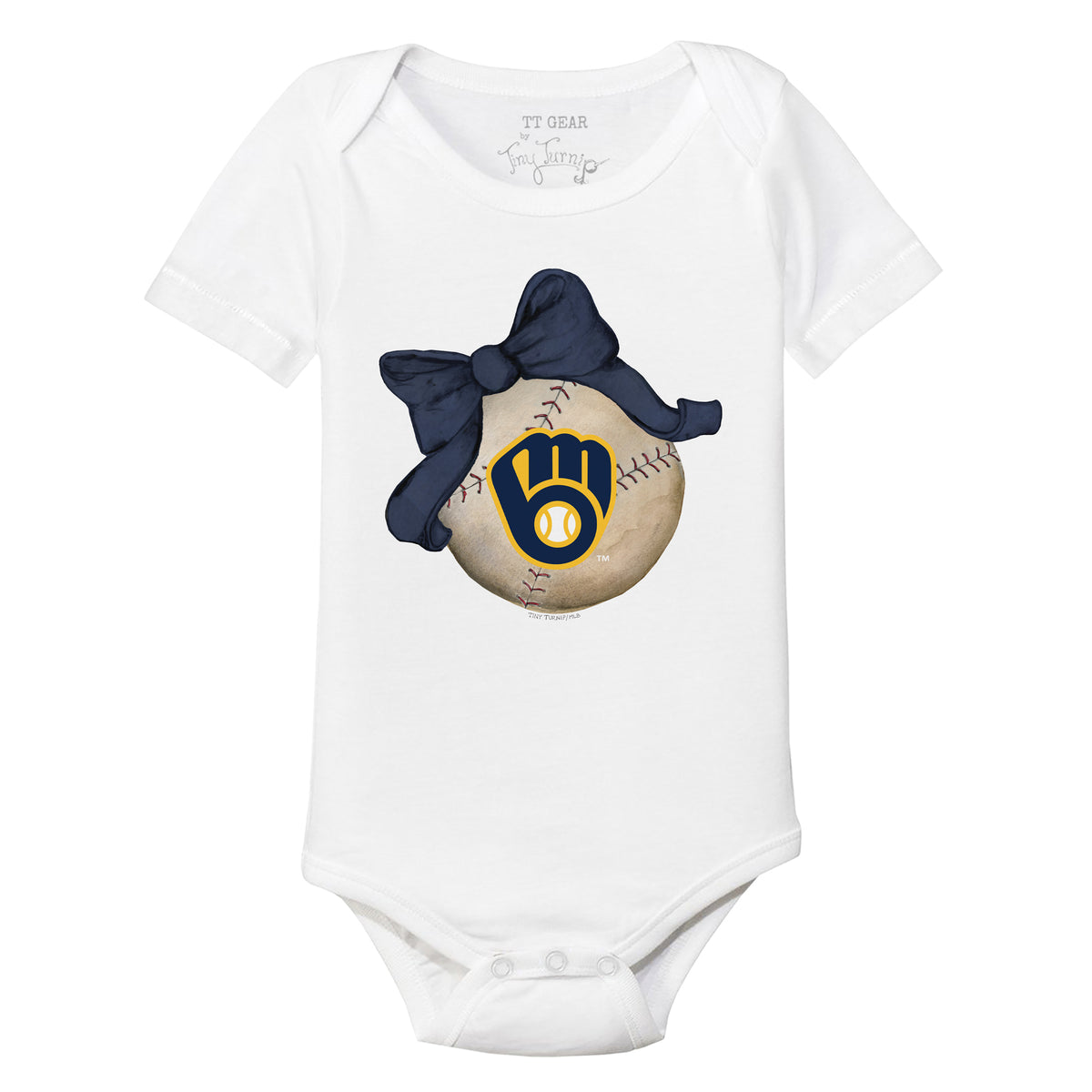 Milwaukee Brewers Baseball Bow Short Sleeve Snapper
