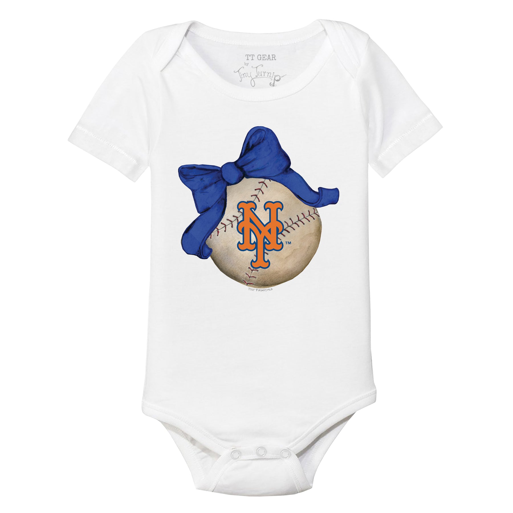 New York Mets Baseball Bow Short Sleeve Snapper