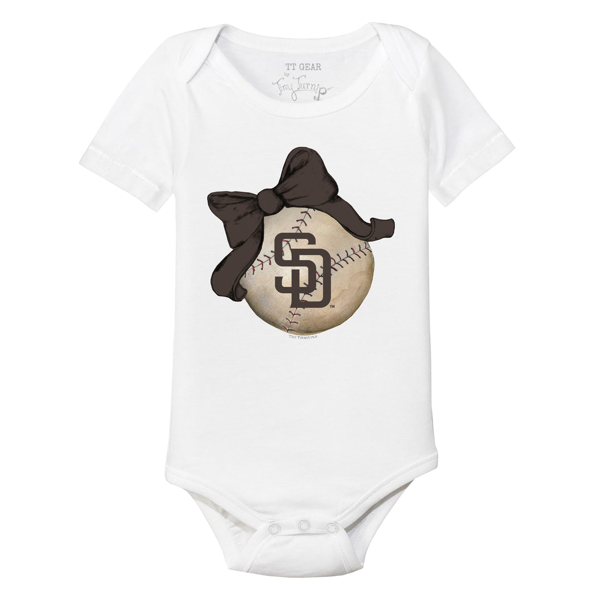 San Diego Padres Baseball Bow Short Sleeve Snapper