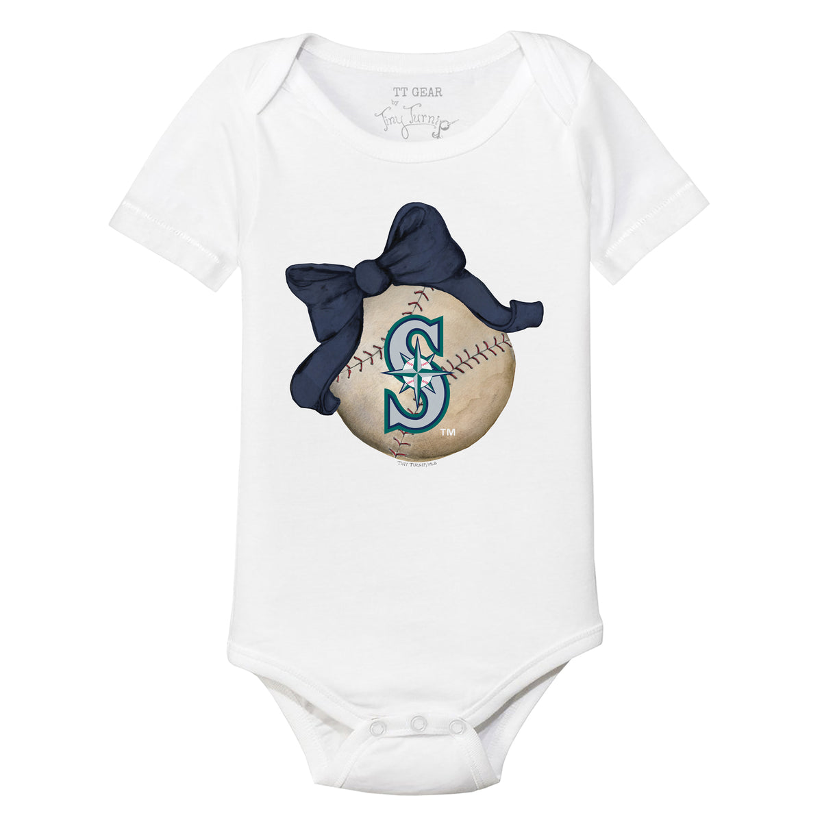 Seattle Mariners Baseball Bow Short Sleeve Snapper