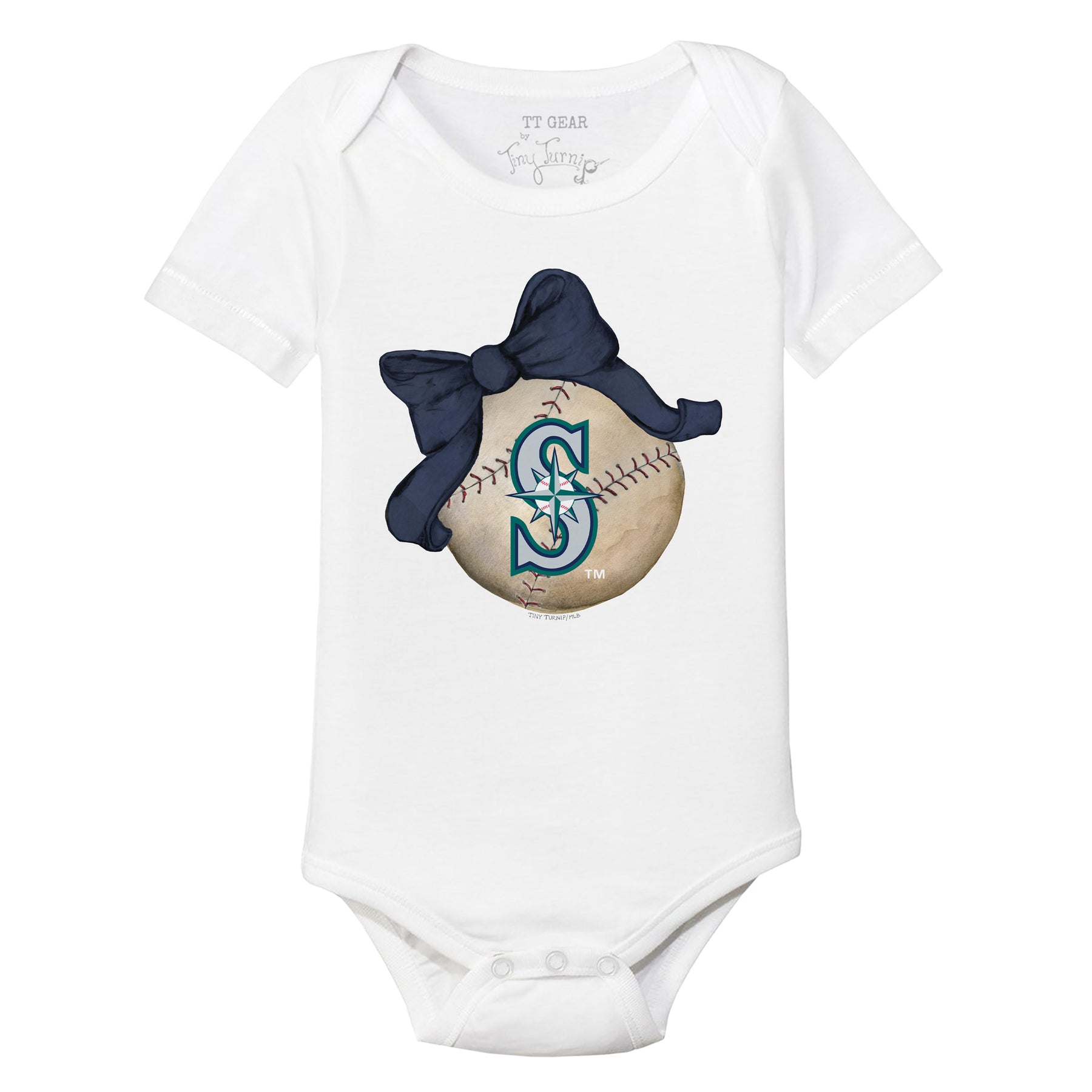 Seattle Mariners Baseball Bow Short Sleeve Snapper