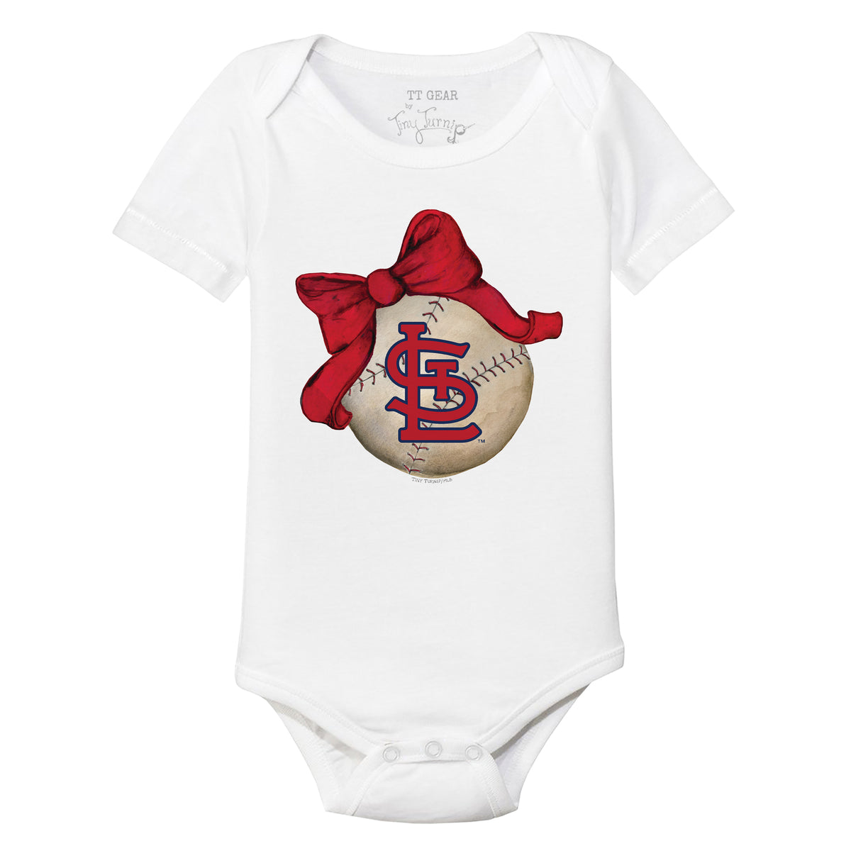 St. Louis Cardinals Baseball Bow Short Sleeve Snapper