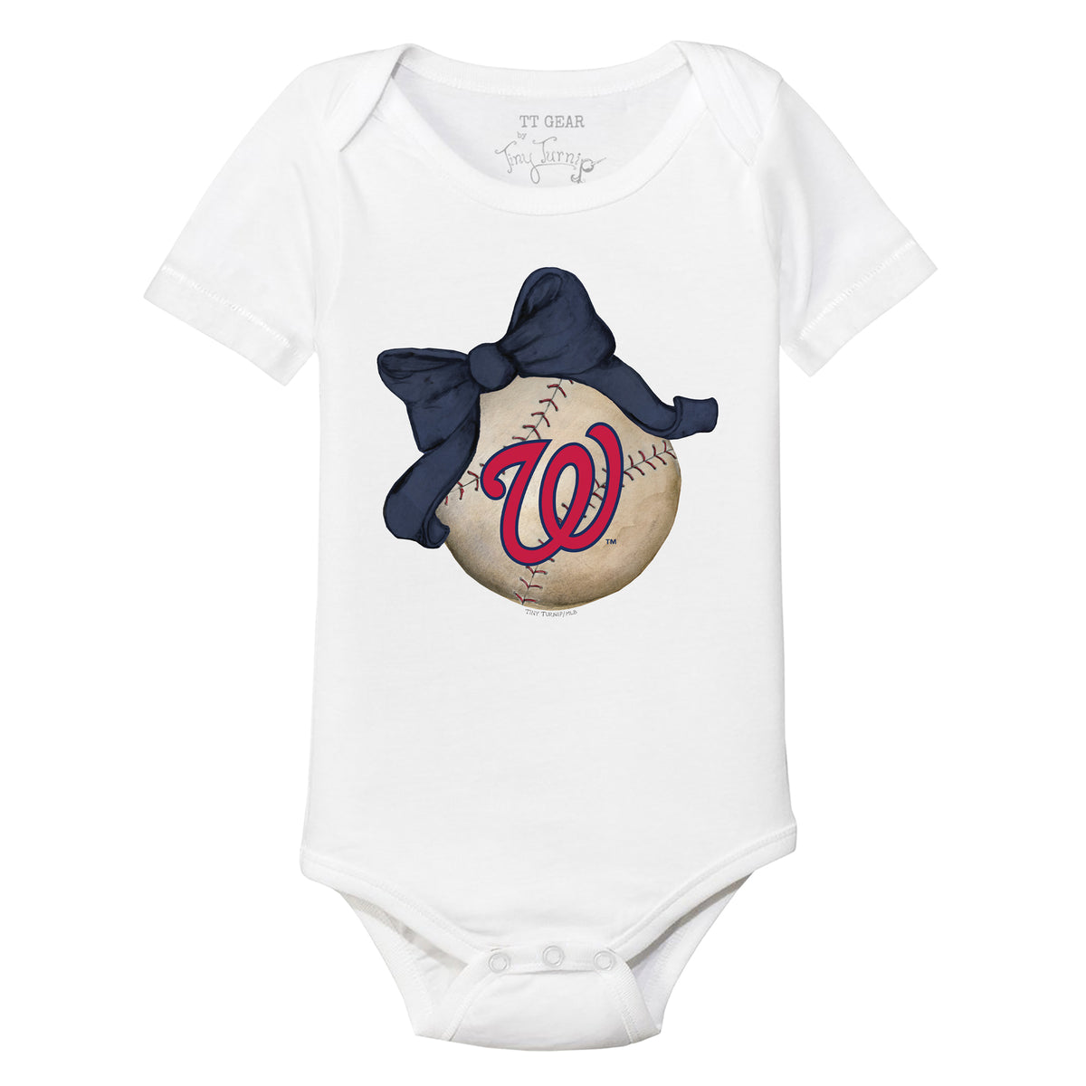 Washington Nationals Baseball Bow Short Sleeve Snapper