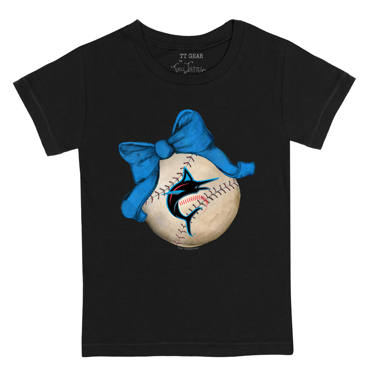 Miami Marlins Baseball Bow Tee Shirt