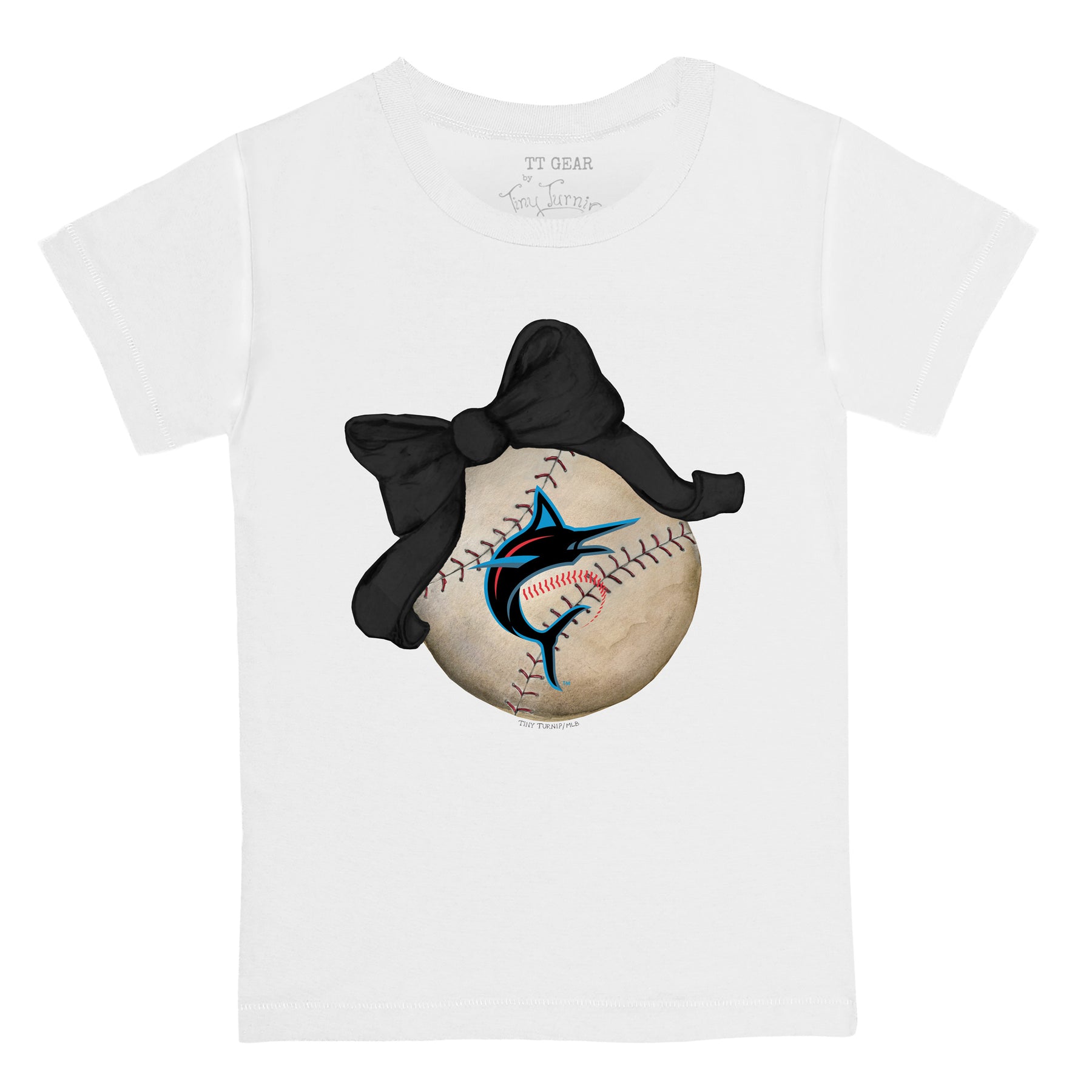 Miami Marlins Baseball Bow Tee Shirt