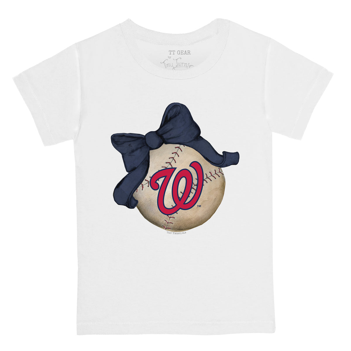 Washington Nationals Baseball Bow Tee Shirt