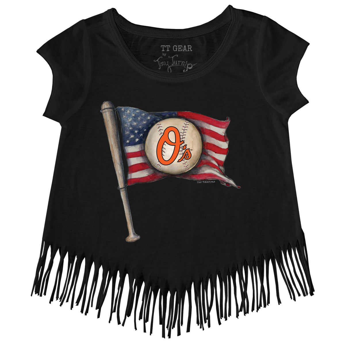 Baltimore Orioles Baseball Flag Fringe Tee
