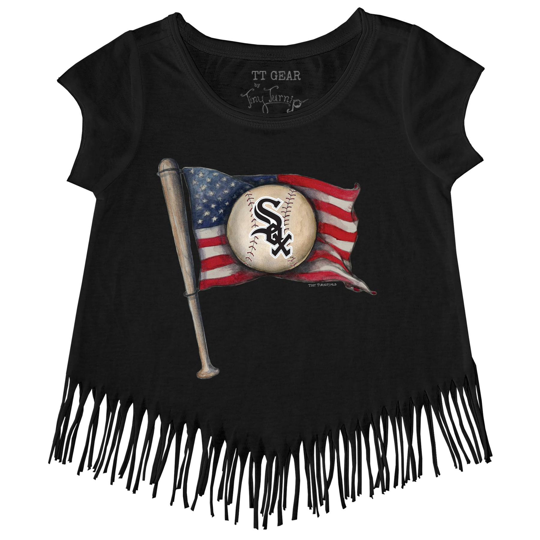 Chicago White Sox Baseball Flag Fringe Tee