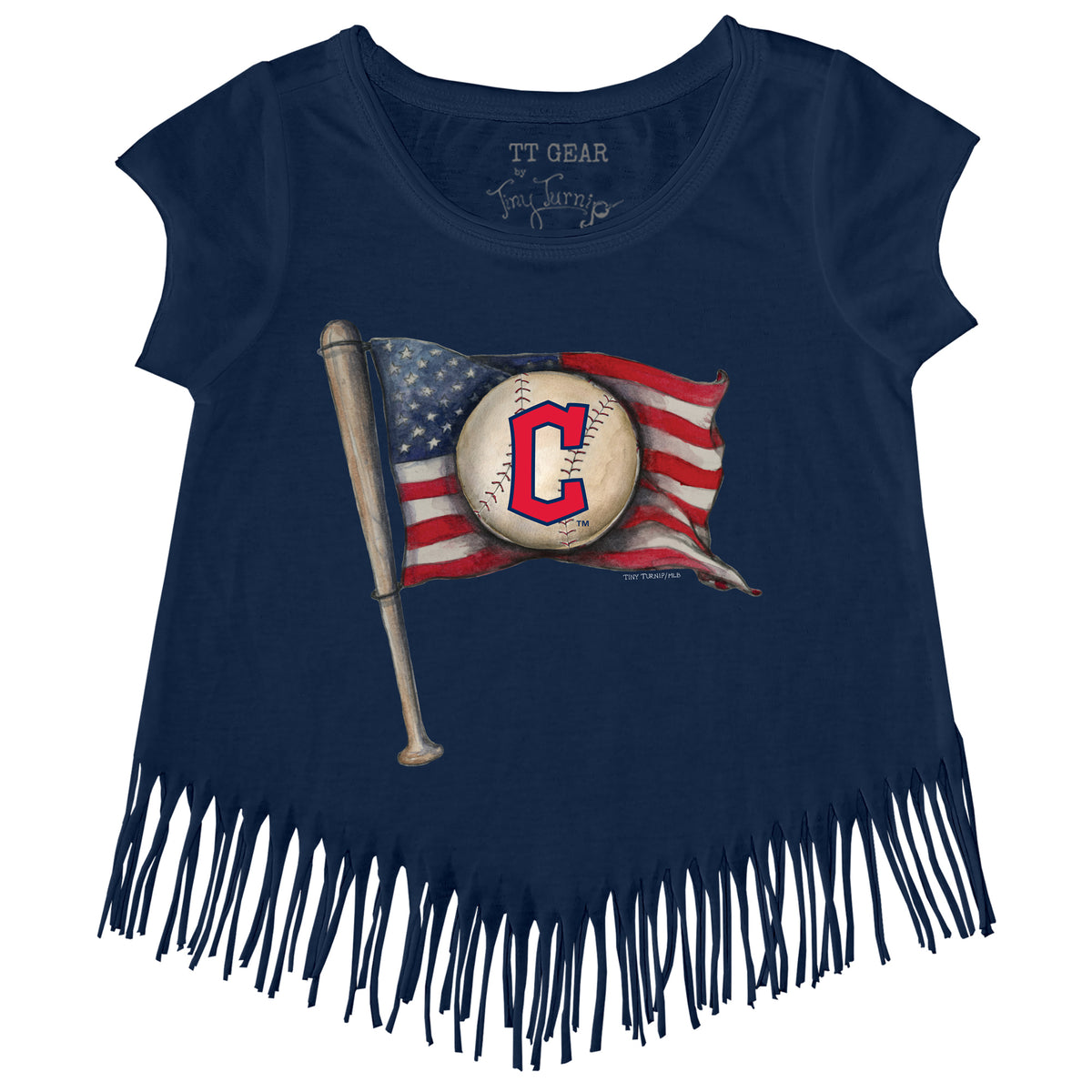 Cleveland Guardians Baseball Flag Fringe Tee