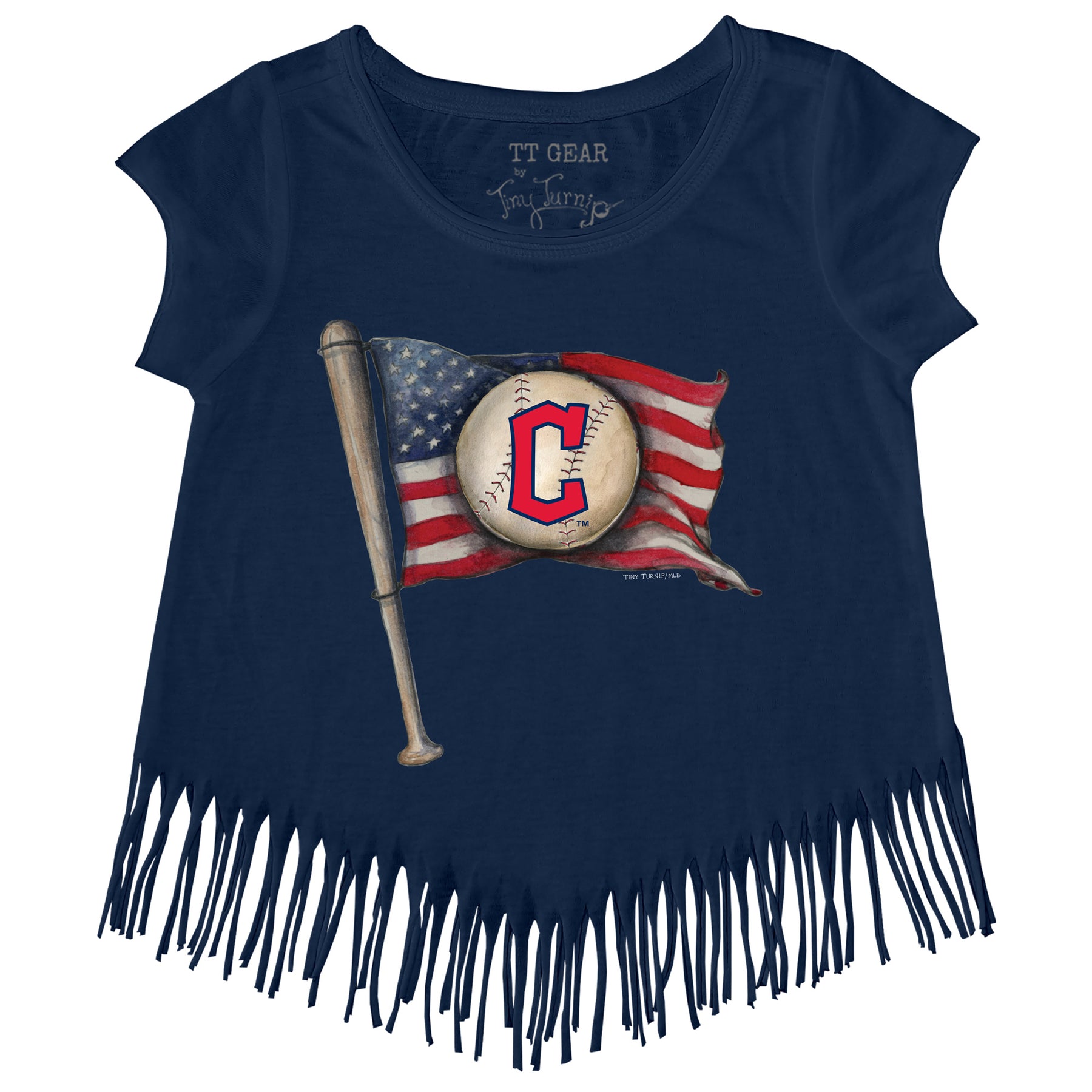 Cleveland Guardians Baseball Flag Fringe Tee