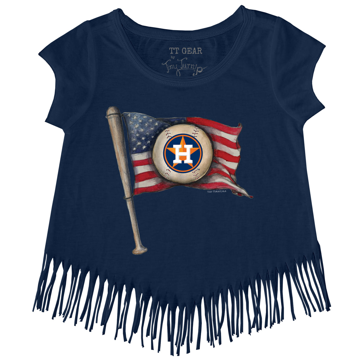 Houston Astros Baseball Flag Fringe Tee