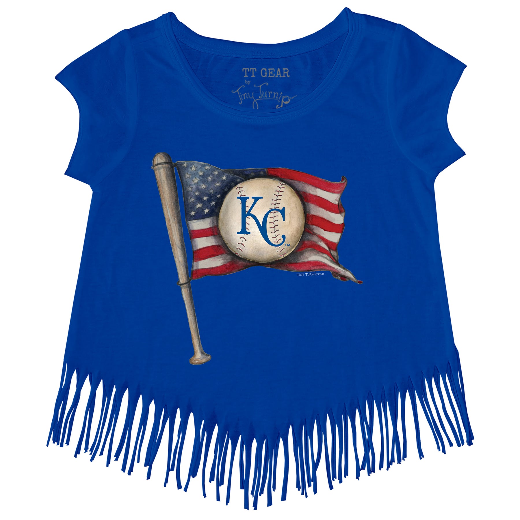 Kansas City Royals Baseball Flag Fringe Tee