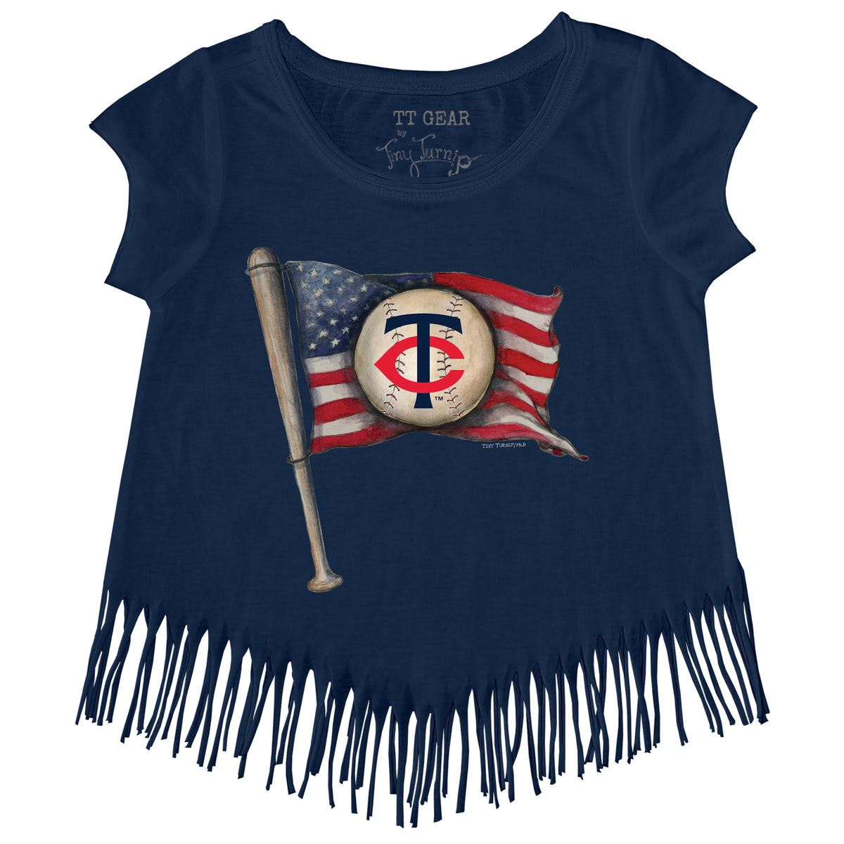 Minnesota Twins Baseball Flag Fringe Tee
