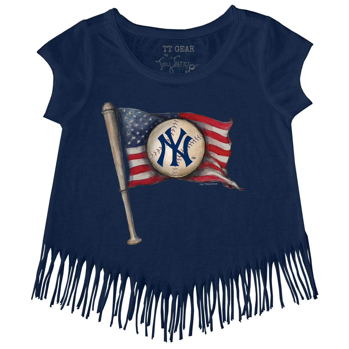 New York Yankees Baseball Flag Fringe Tee