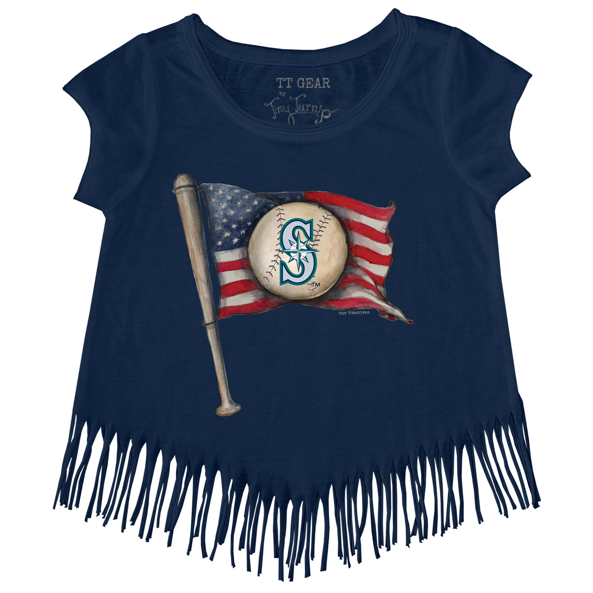 Seattle Mariners Baseball Flag Fringe Tee