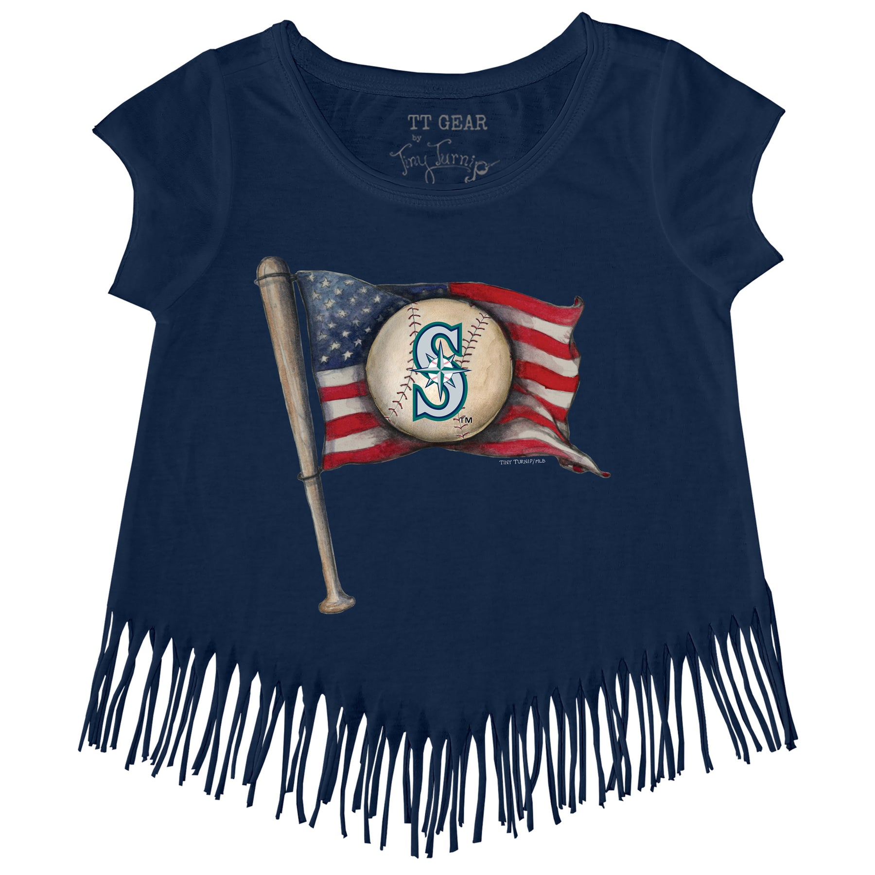 Seattle Mariners Baseball Flag Fringe Tee