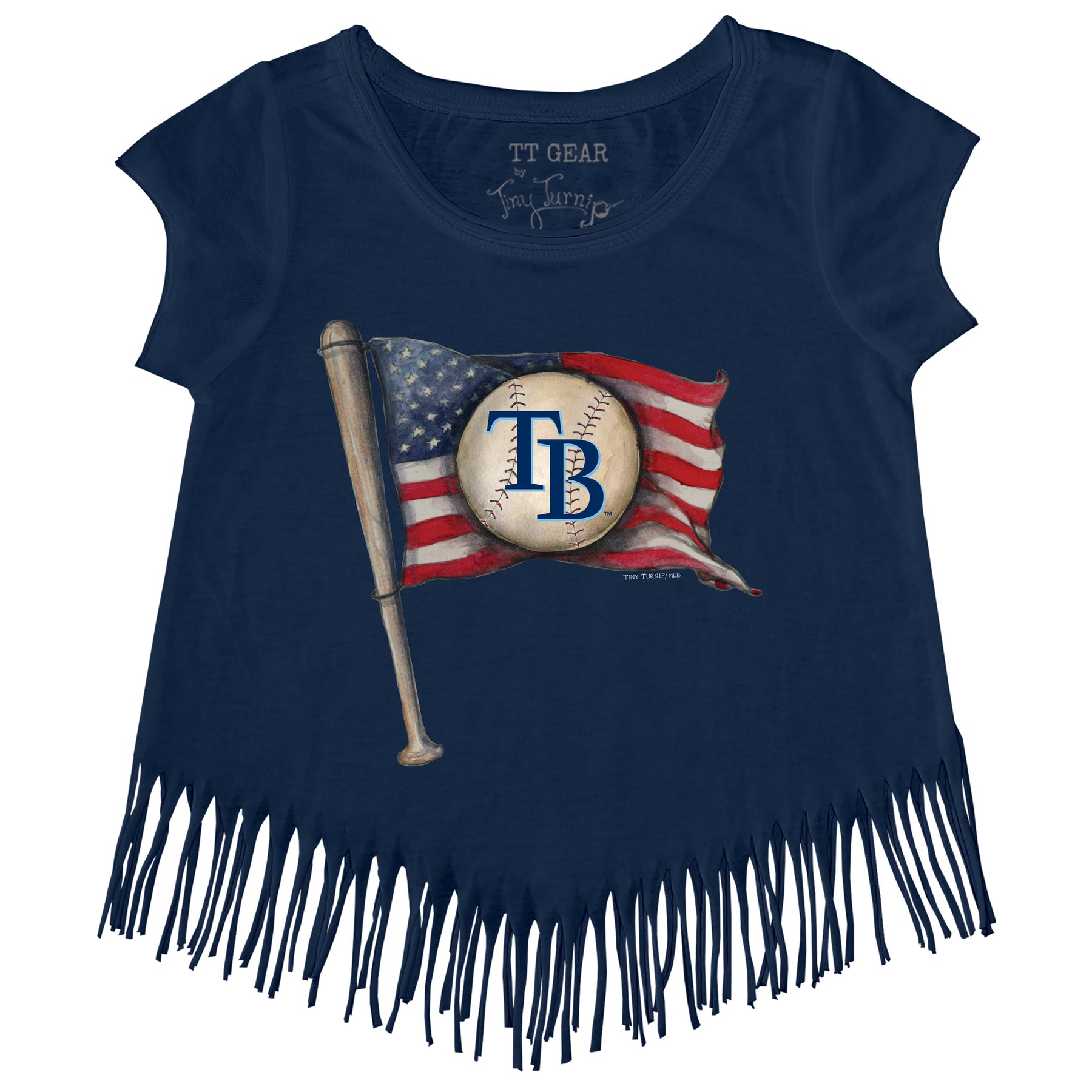 Tampa Bay Rays Baseball Flag Fringe Tee