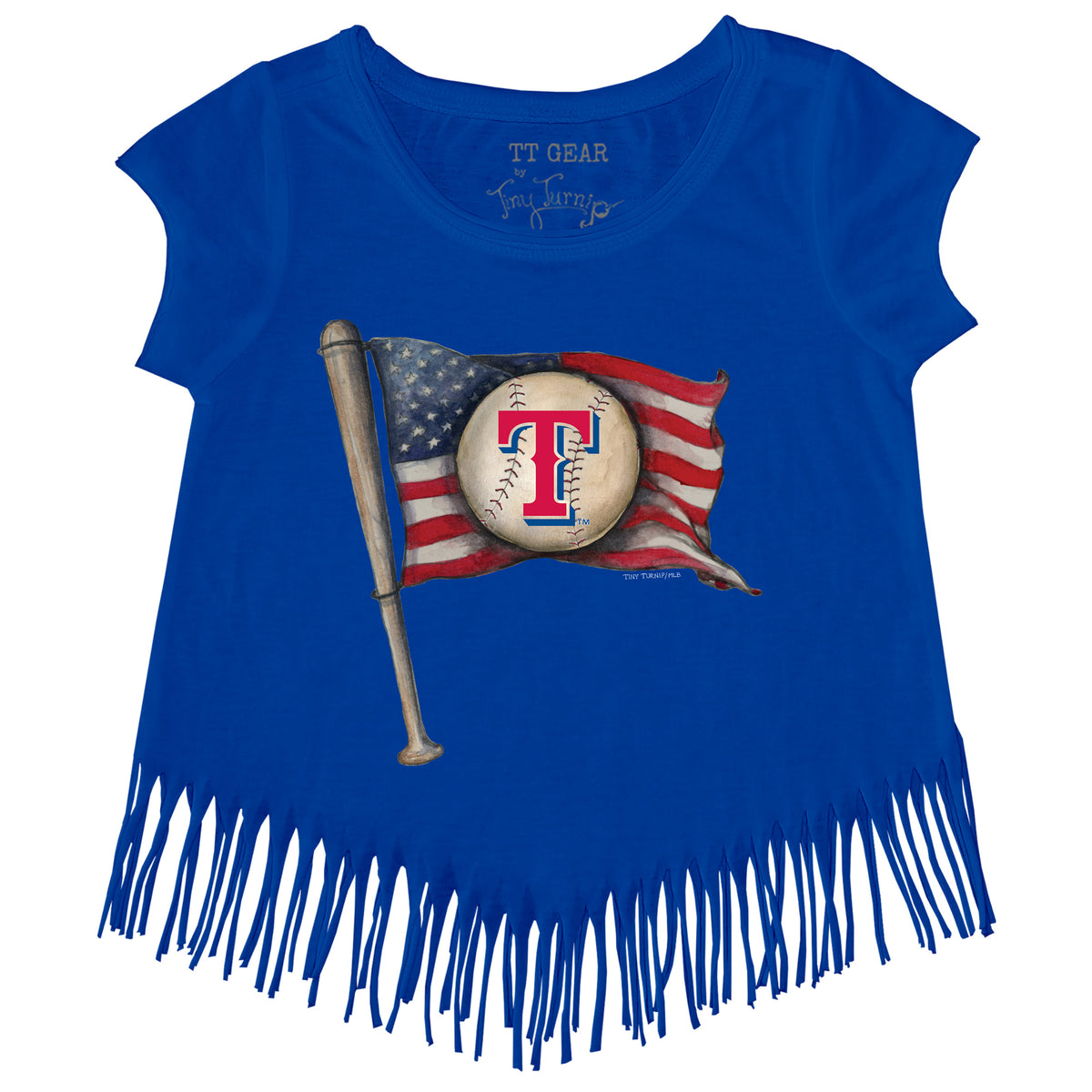 Texas Rangers Baseball Flag Fringe Tee
