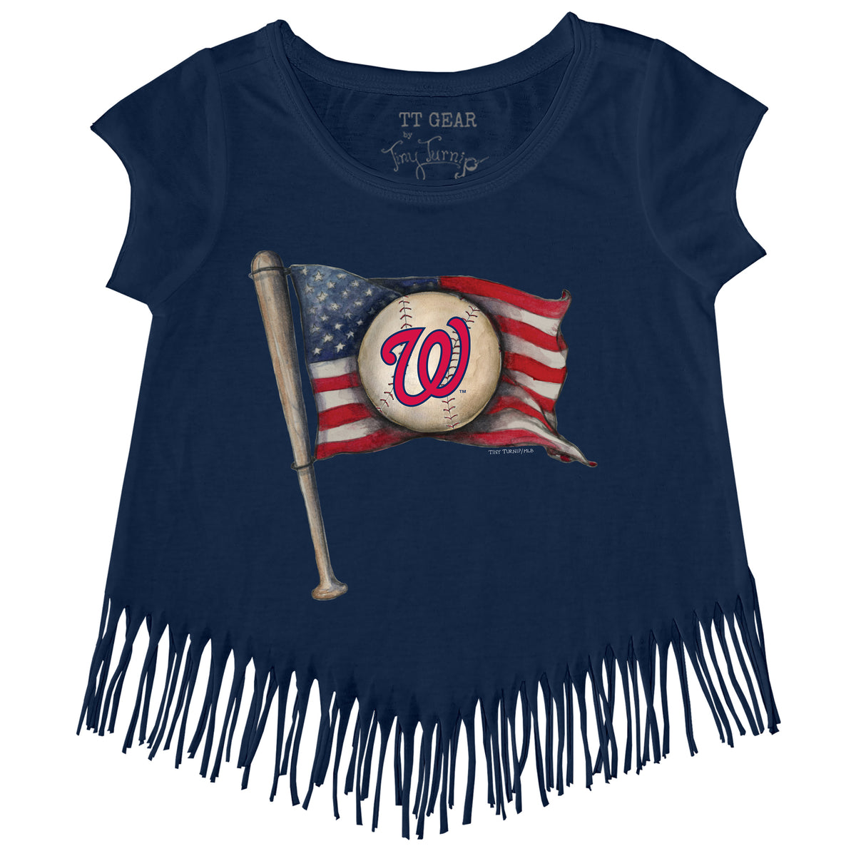 Washington Nationals Baseball Flag Fringe Tee