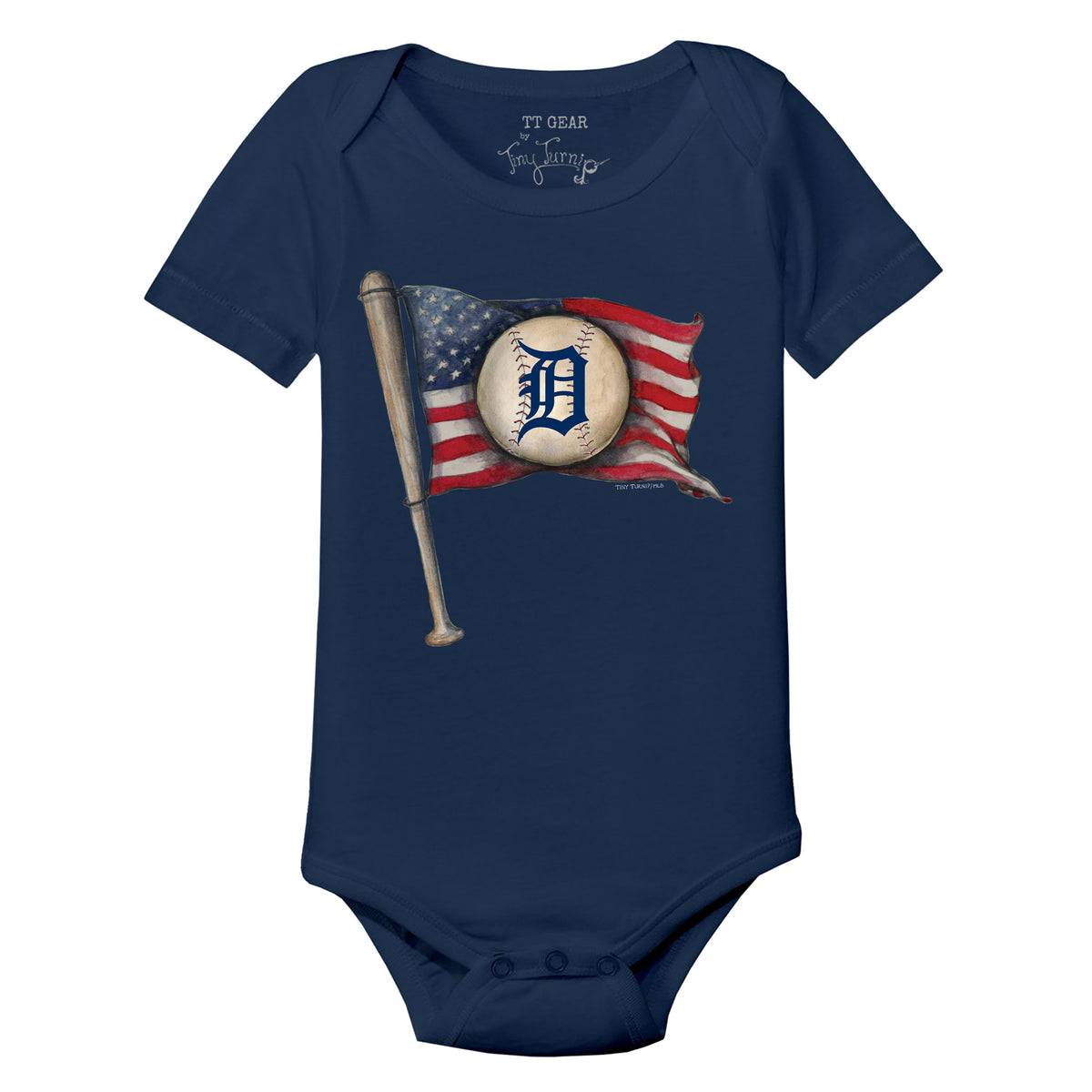 Detroit Tigers Baseball Flag Short Sleeve Snapper