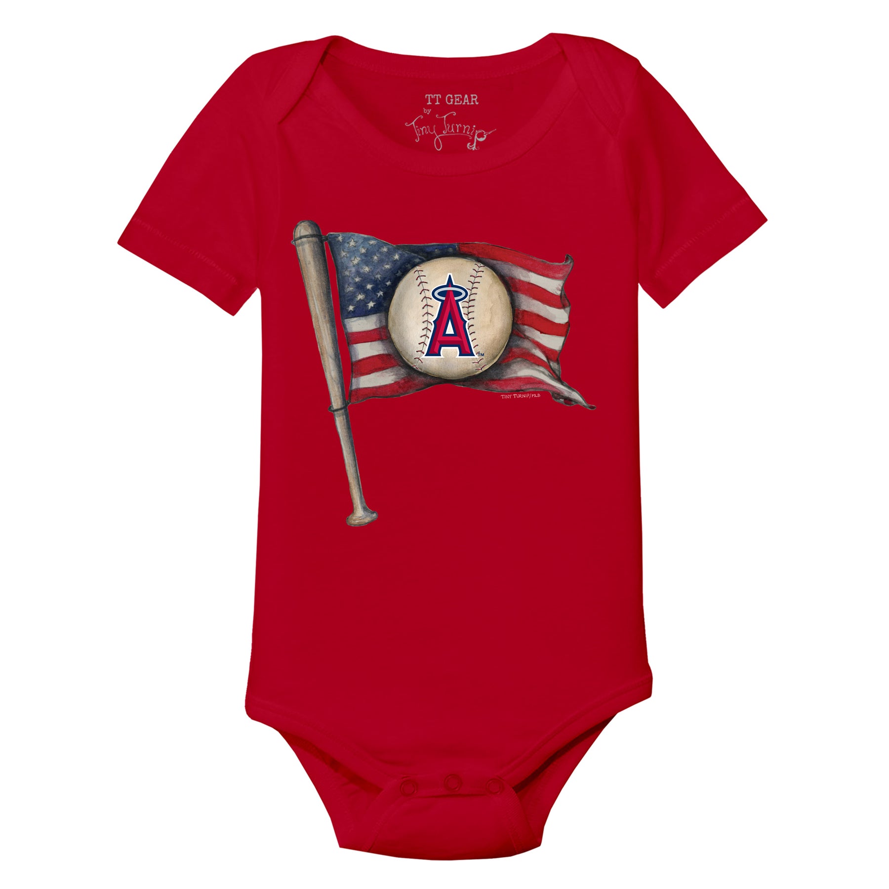 Los Angeles Angels Baseball Flag Short Sleeve Snapper