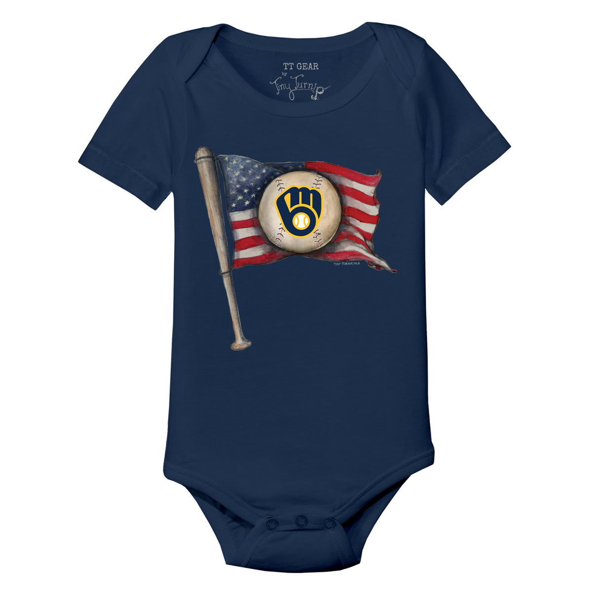 Milwaukee Brewers Baseball Flag Short Sleeve Snapper